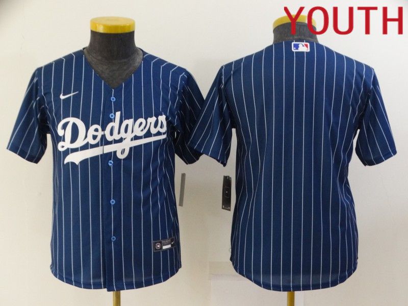 Youth Los Angeles Dodgers blank Blue Stripe Throwback Nike 2022 MLB Jerseys->youth mlb jersey->Youth Jersey